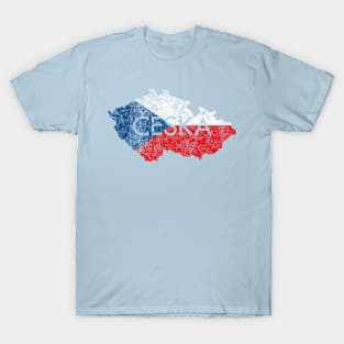 Czech Map and Ceska Flag Souvenir T-Shirt